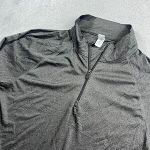 Alo Yoga Mens Conquer 1/4 Zip Long Sleeve Pullover Heather Gray Large
